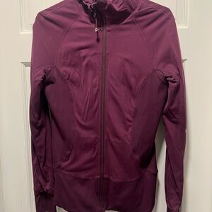 Purple Reversible Athletic Jacket with Stand-Up Collar and Slim Fit